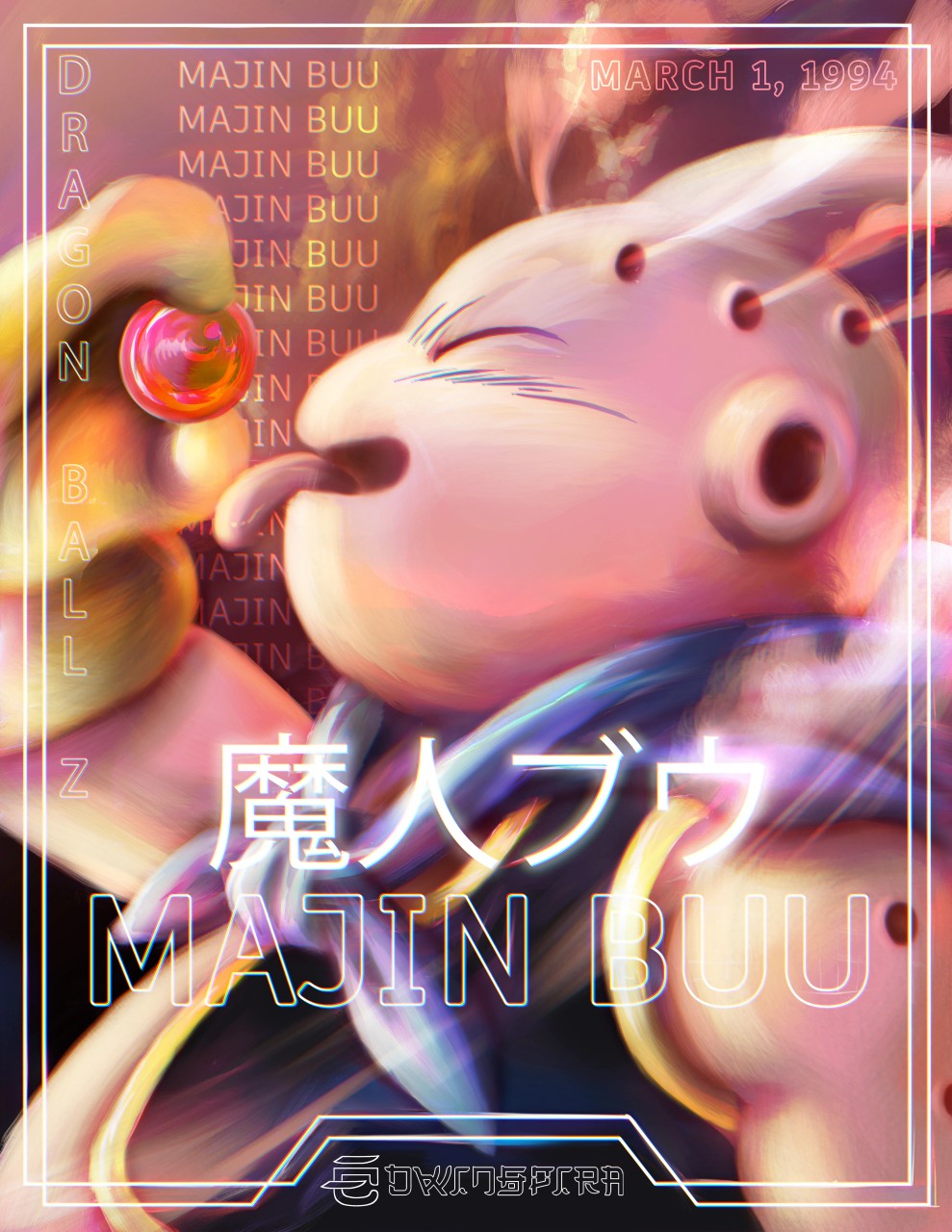 Illustration of Maji Buu from anime Dragon Ball Z