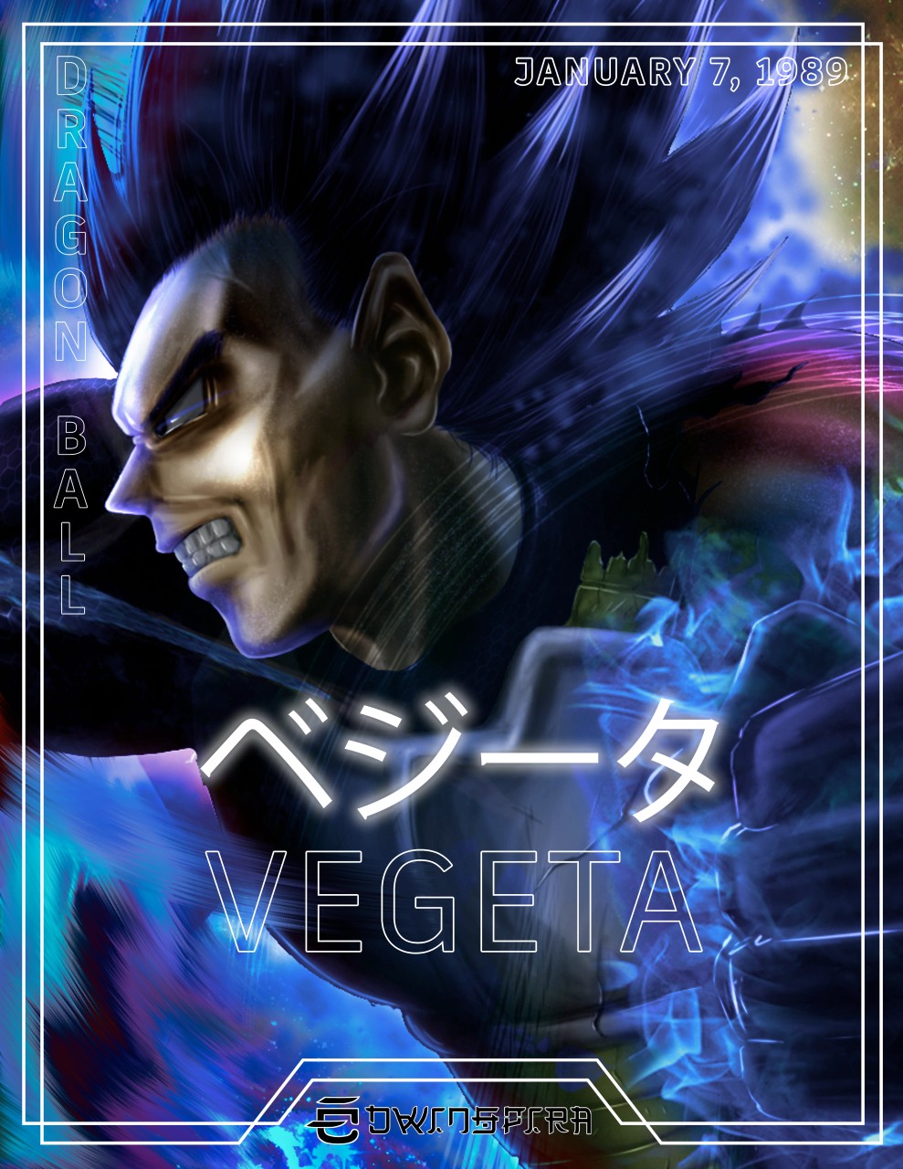 Illustration of Vegeta from anime Dragon Ball Z