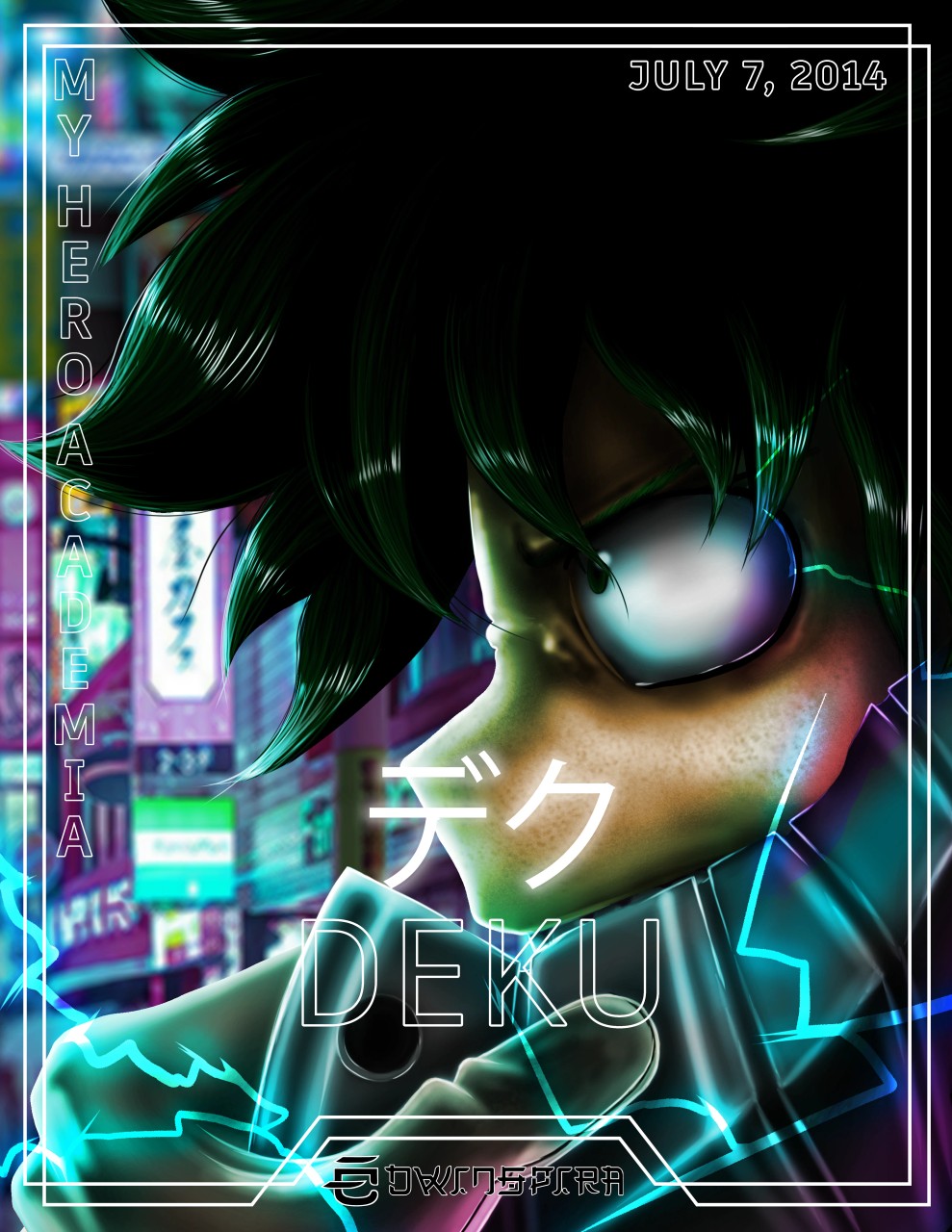 Illustration of Deku from anime My Hero Academia