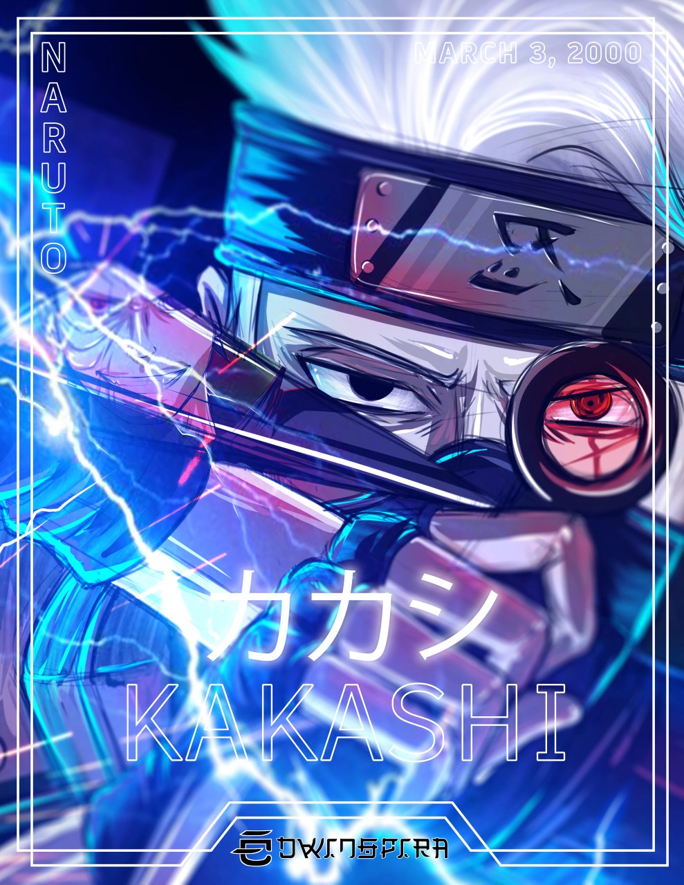Illustration of Kakashi from anime Naruto