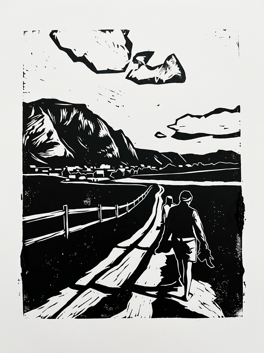 linograph style example