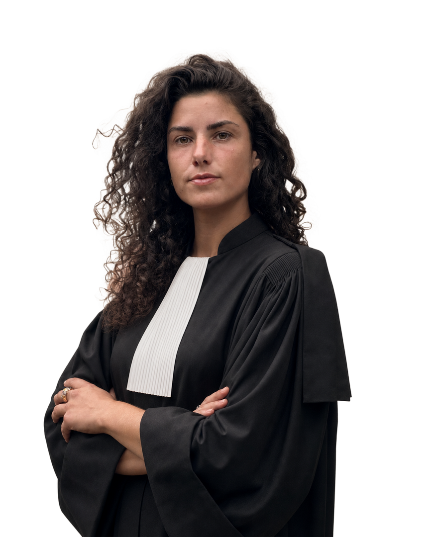Maître Célia Zappacosta en robe d’avocate
