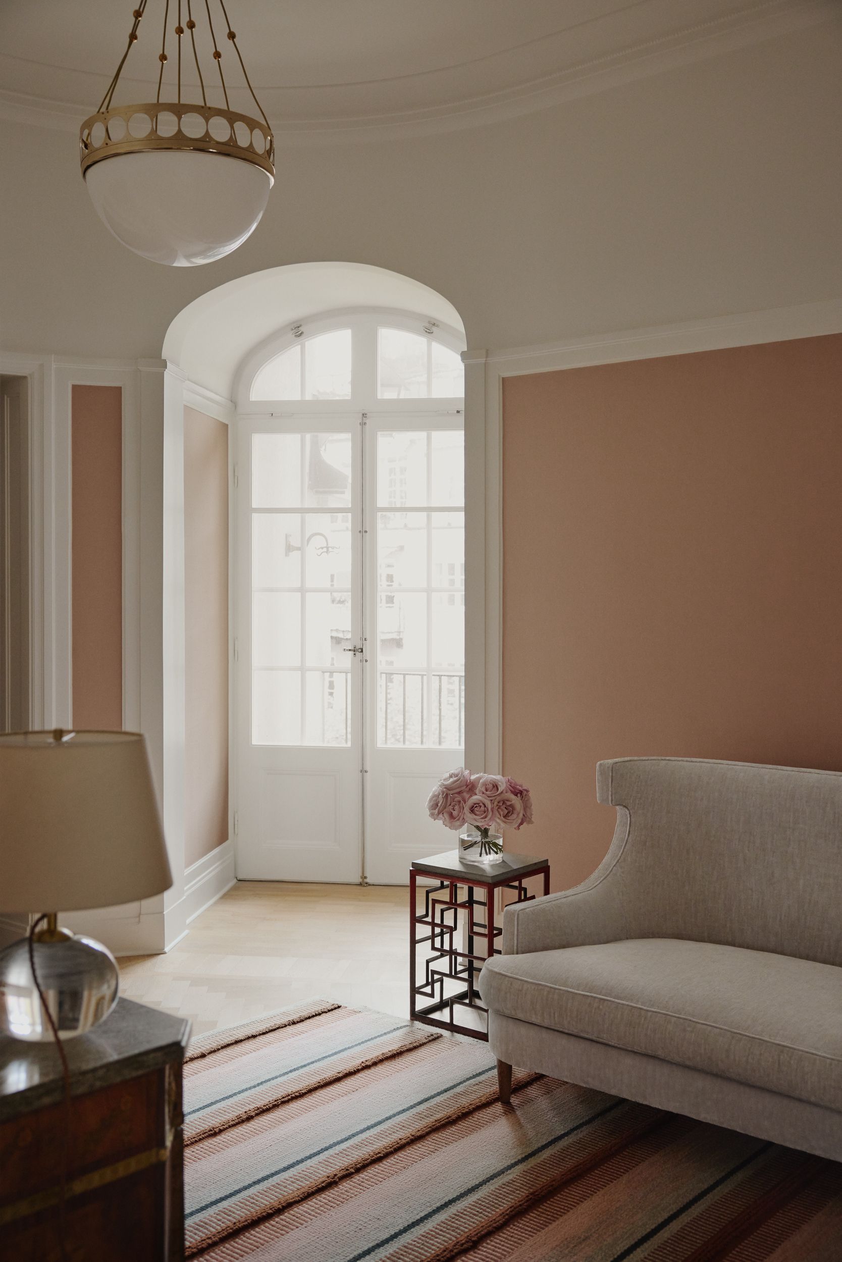 Pink wall in entrance