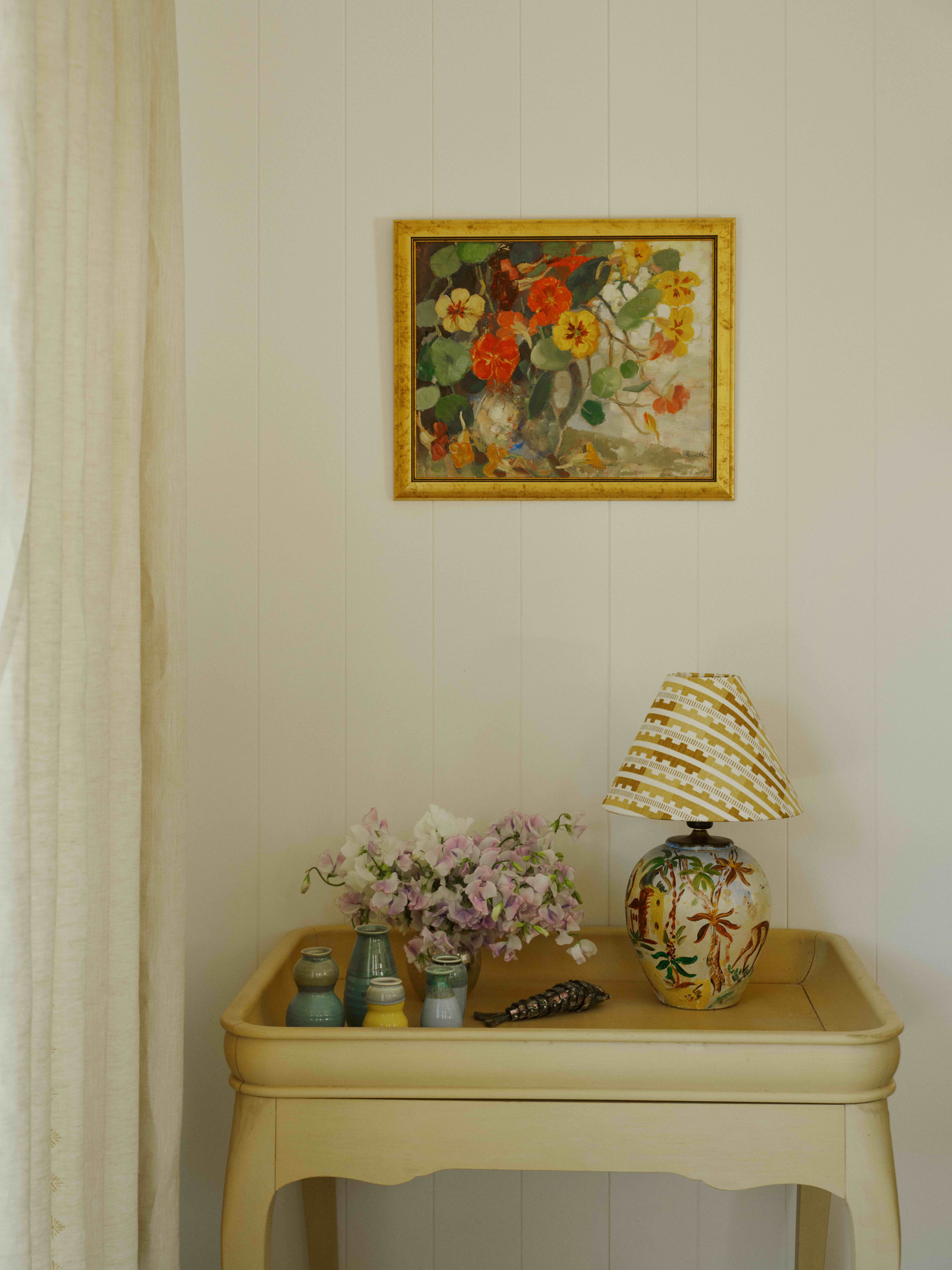 Brown and yellow living room