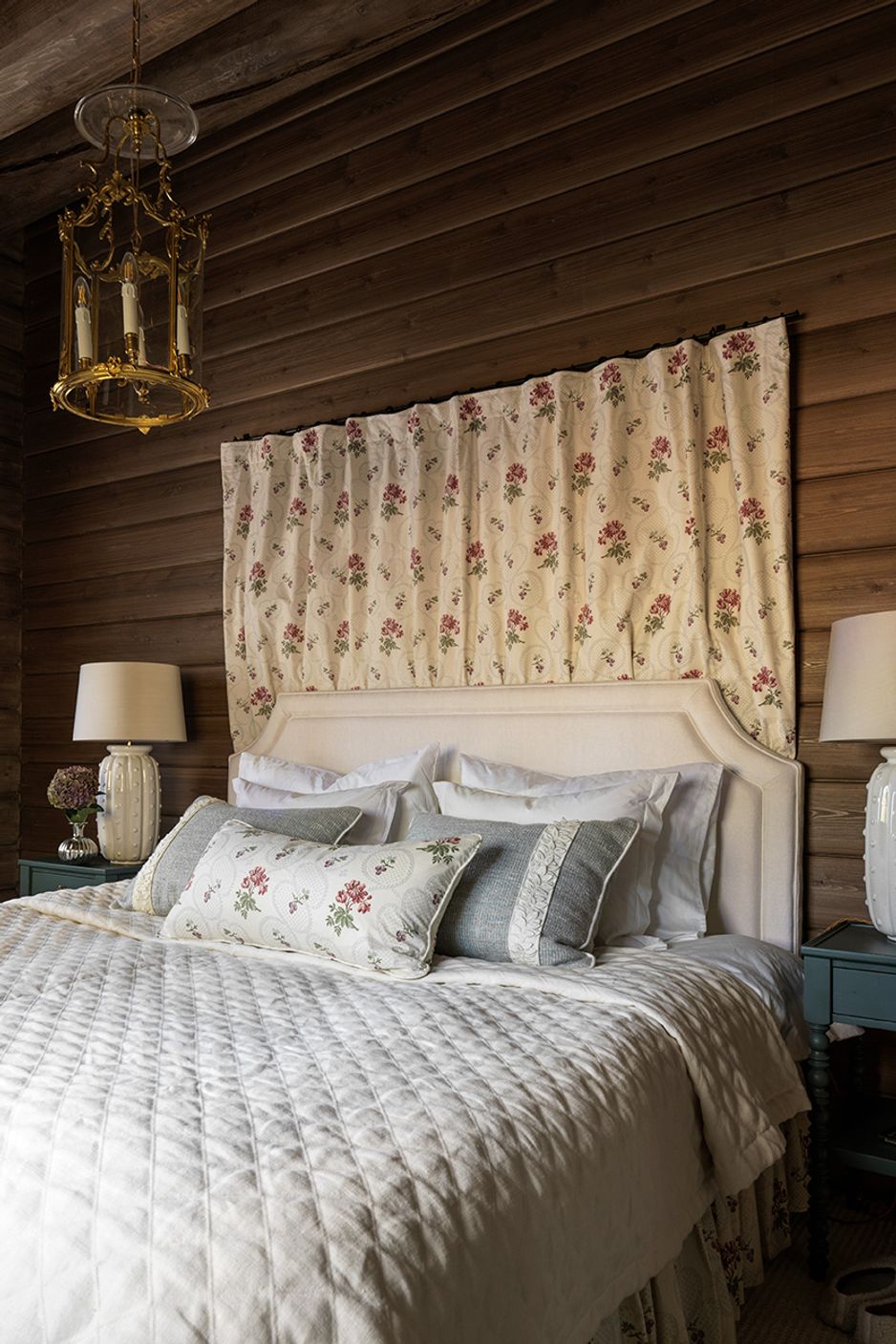 Floral patterned bedroom