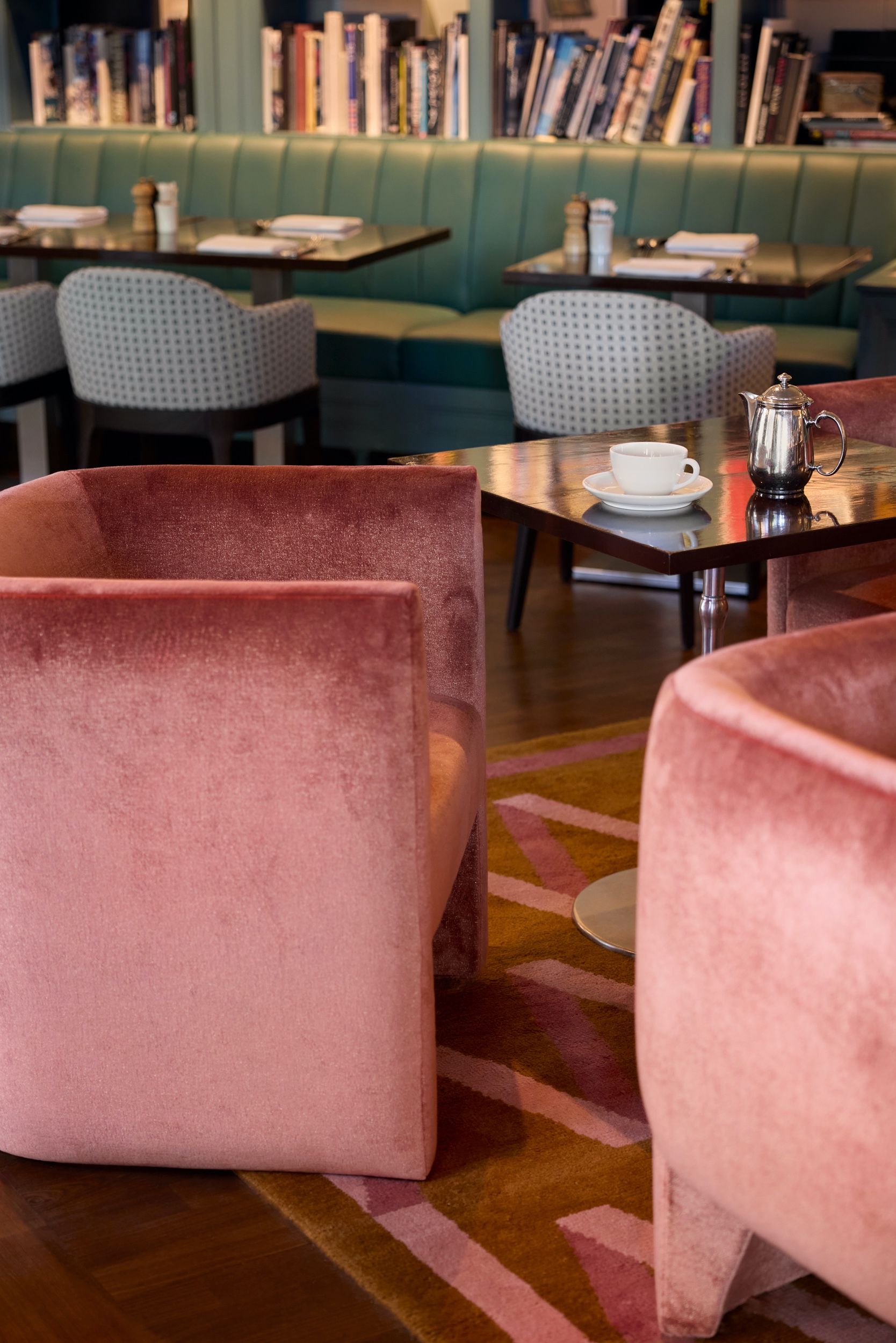 Pink and green interior decoration