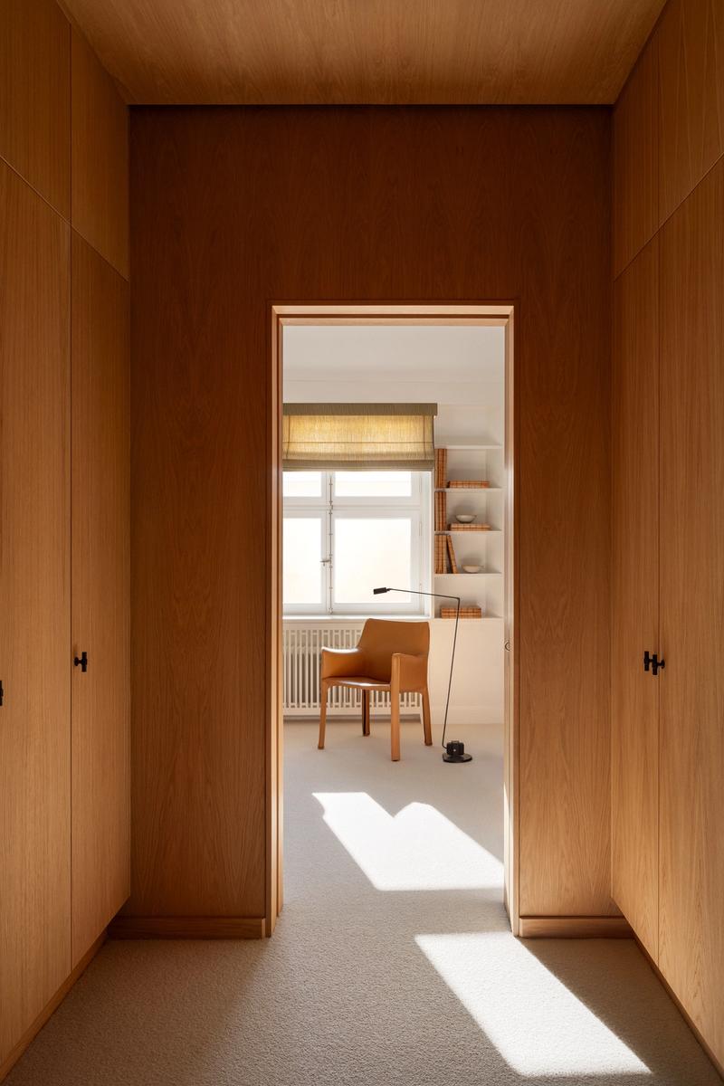Wooden covered wardrobe doors