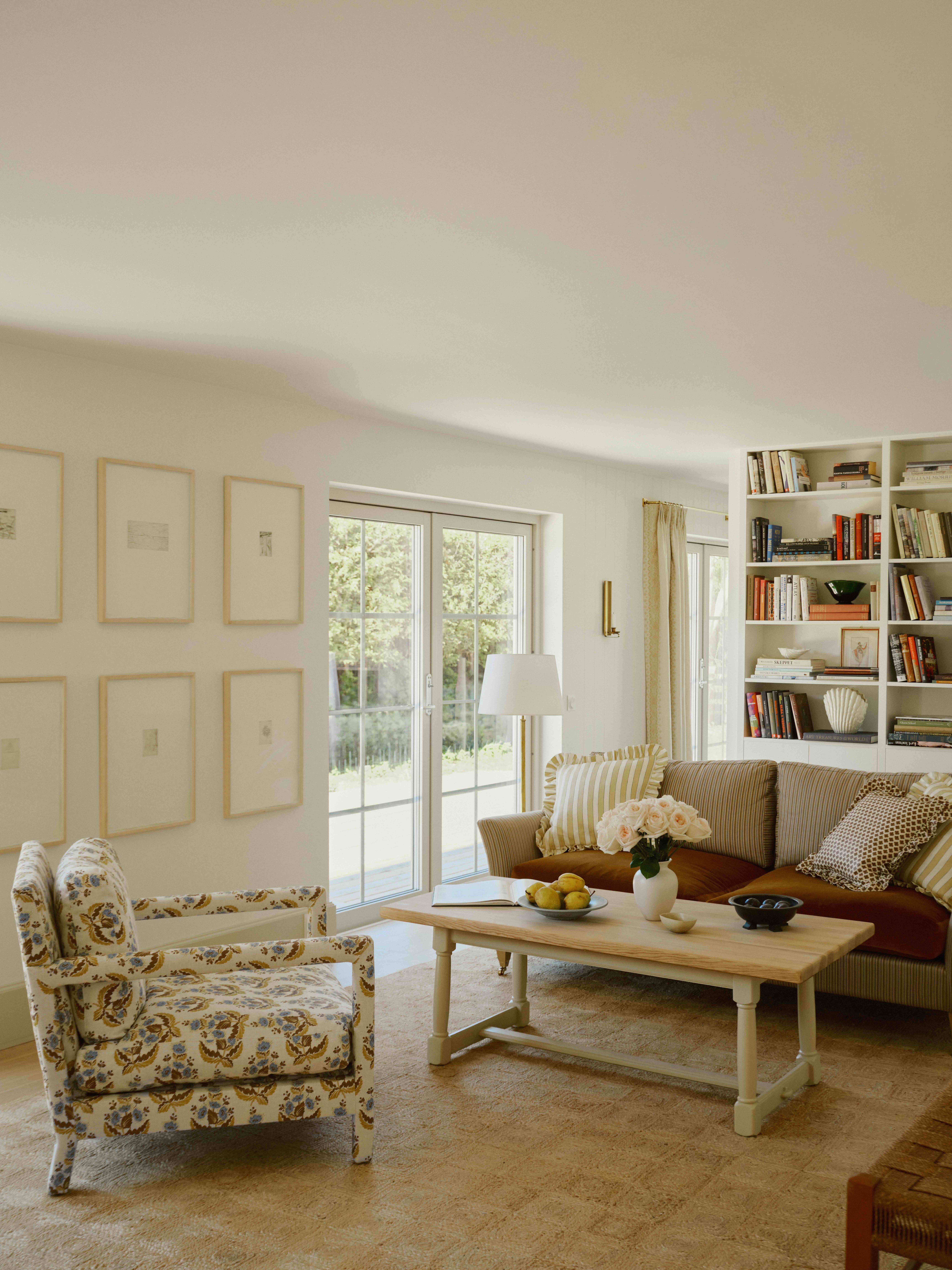 Brown and yellow living room