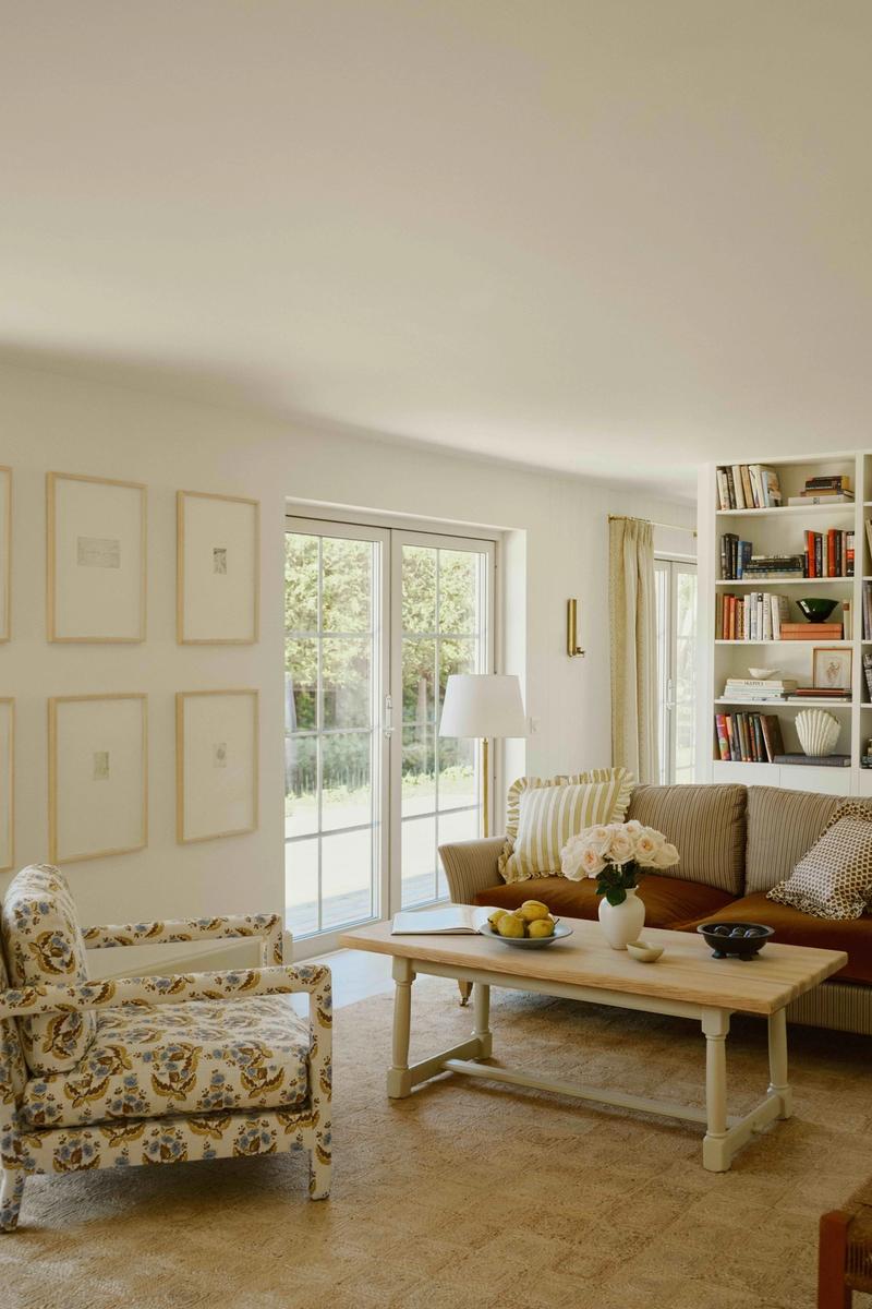 Brown and yellow living room