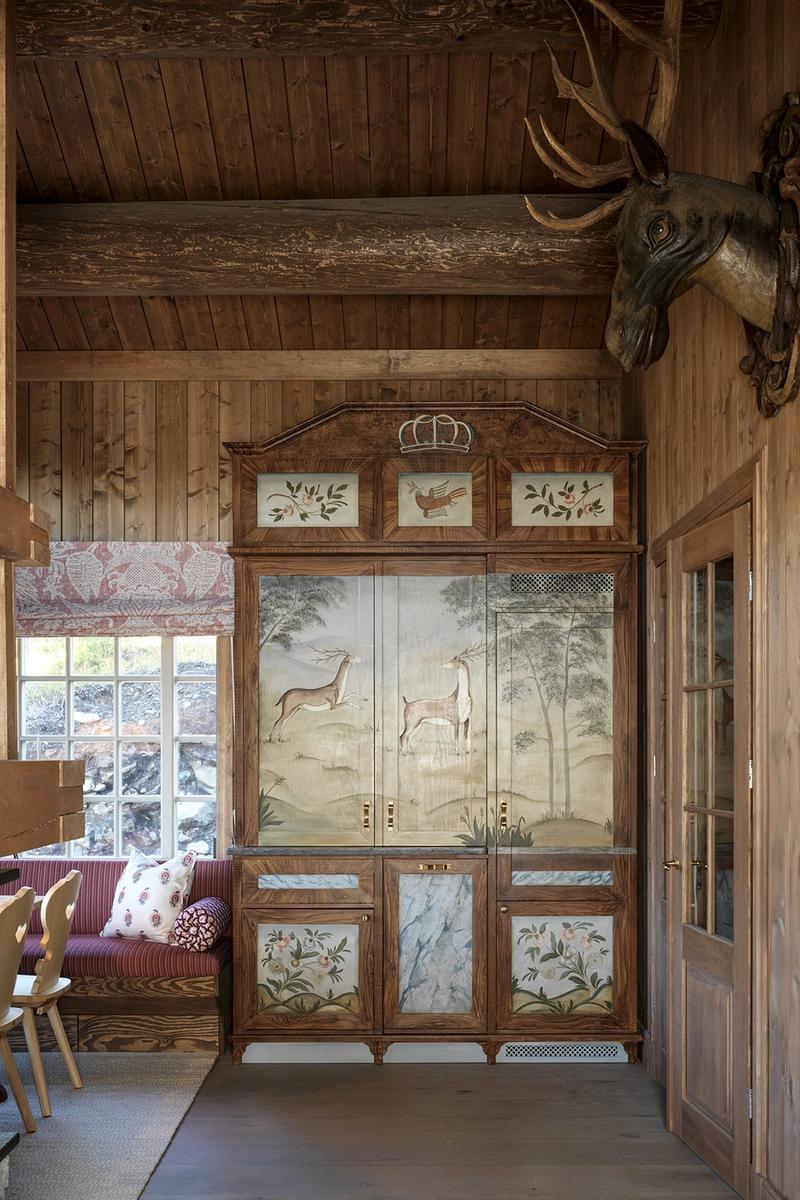 Hand painted wood cabinet