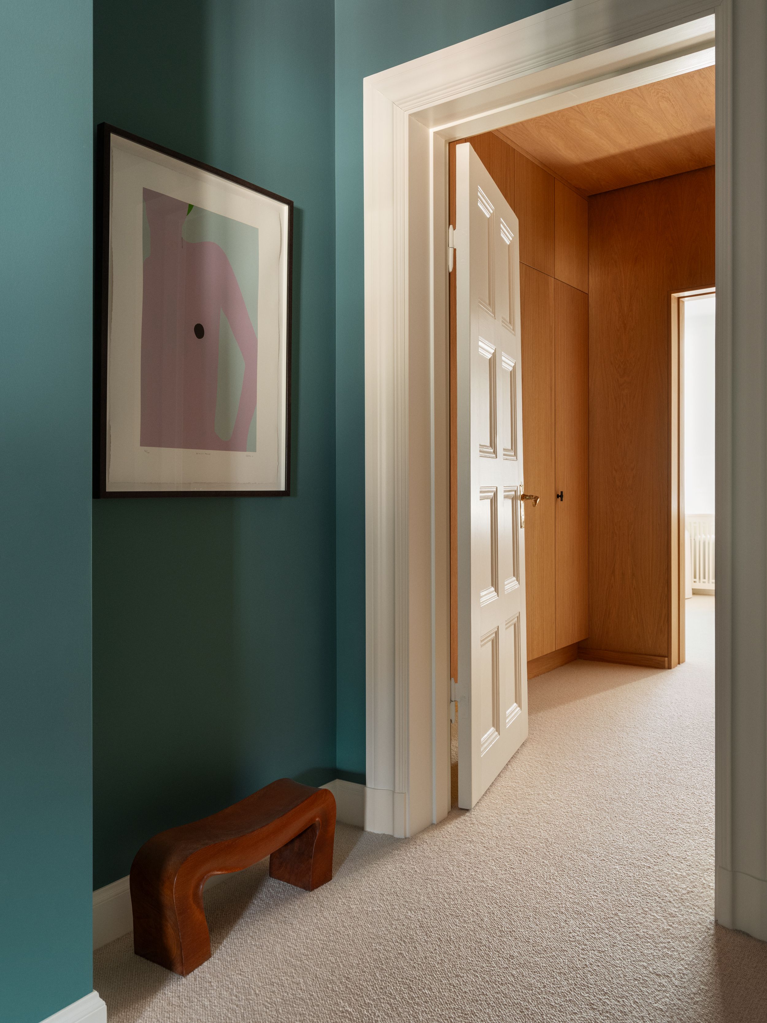 Blue wall colour in walk in closet