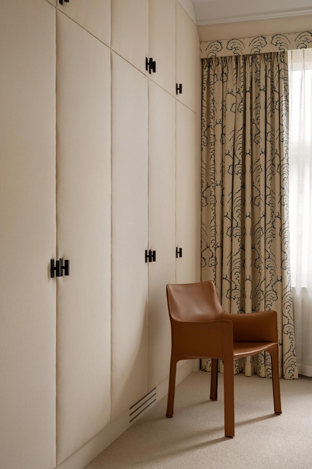 Textile covered wardrobe