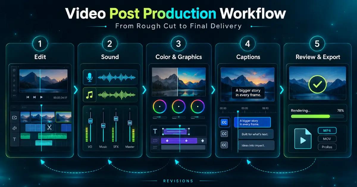 Video Post Production Workflow From Rough Cut to Final Delivery