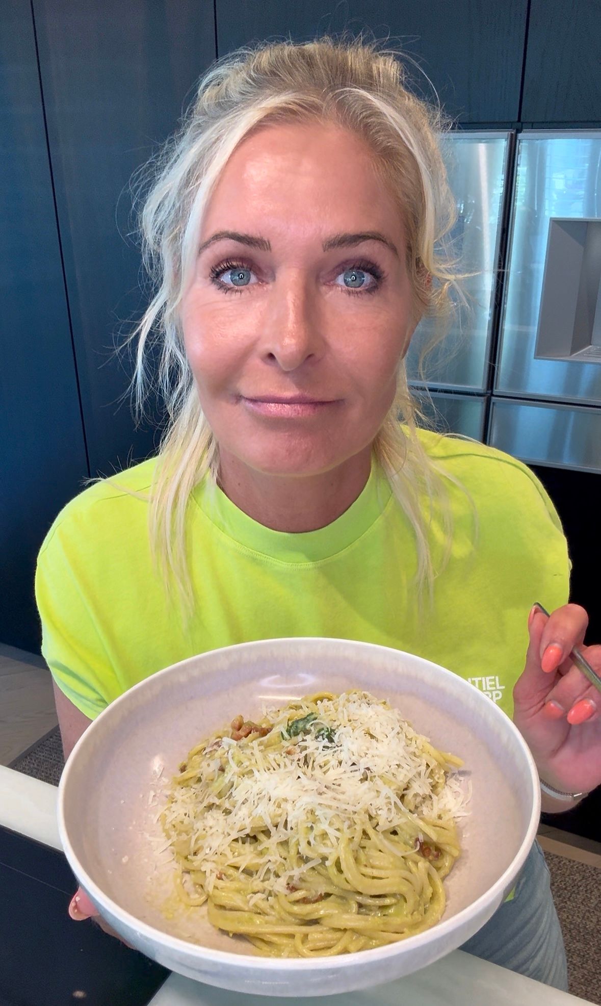 Spaghetti carbonara met asperges