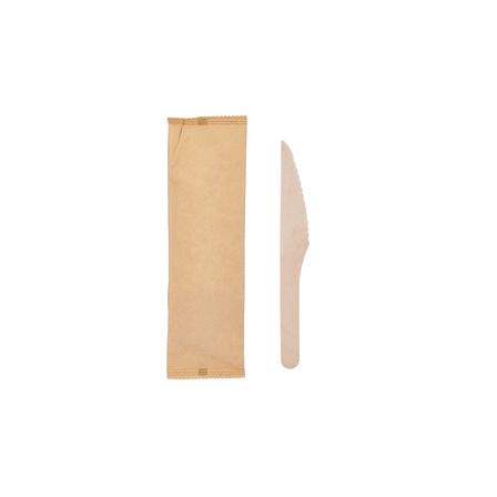 Wooden Knife Individually Wrapped