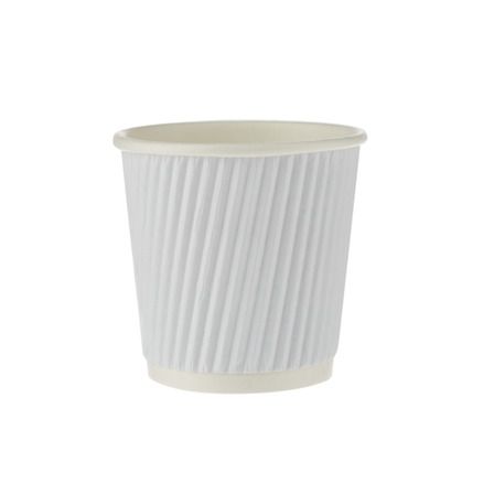 كوب ورقي أبيض مموج 4oz