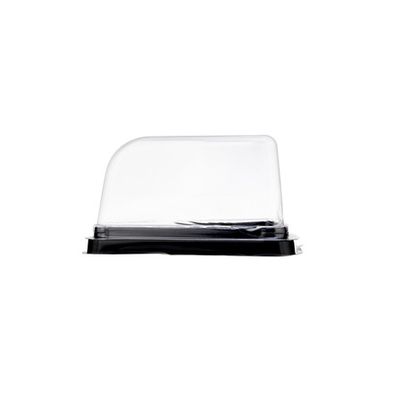 Black Base PET Triangular Container + Lid