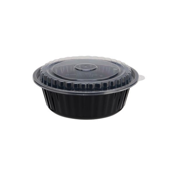 Black Round Microwave Bowl + Lid 32oz