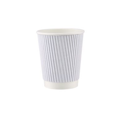 White Paper Ripple Wrap Cup 8oz