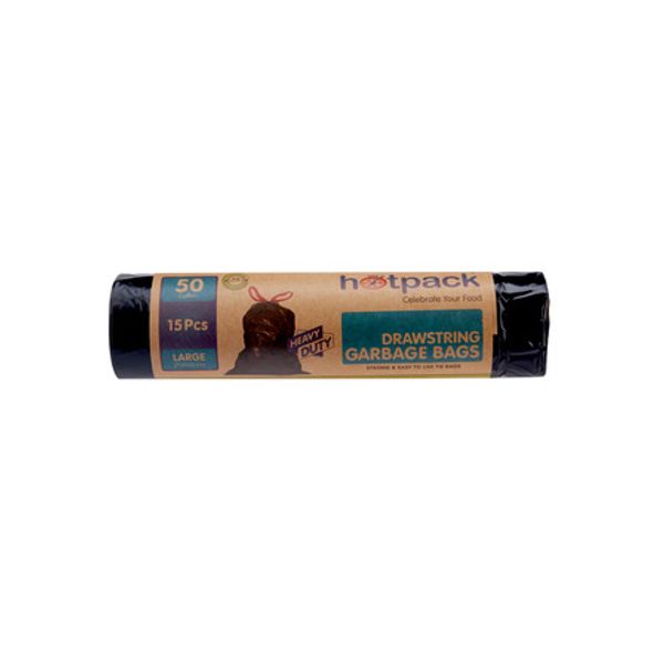 Drawstring Garbage Bag Roll H/Duty 75X103 Cm - 50 Gallon
