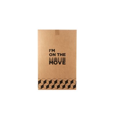 Corrugated Cardboard Carton Box - IM ON THE MOVE - 460 X 460 X 710MM - 5 Ply Brown - BC Flute