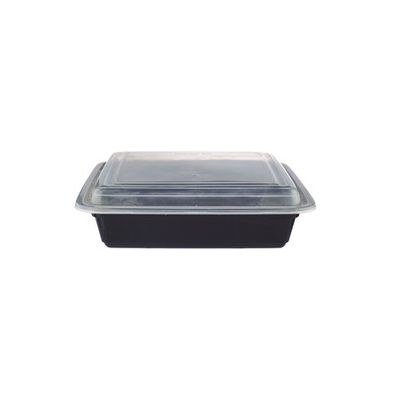 Black Base Rectangular Container 48oz