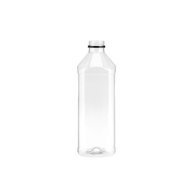 Plastic Square Bottle 1500ml + Black Cap