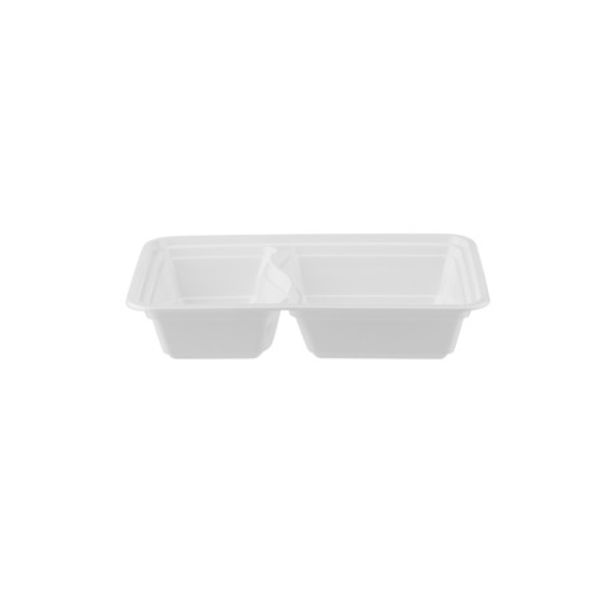 White Base Rectangular Multi-compartment Container 2 Compartment