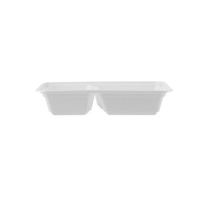White Base Rectangular Multi-compartment Container 2 Compartment