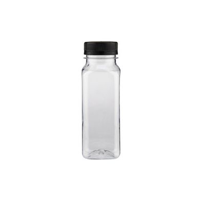 Plastic Square Bottle 200ml + Black Cap