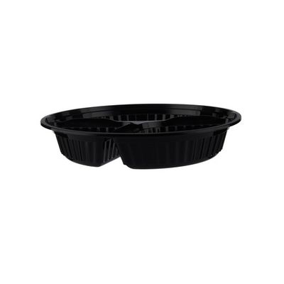 3 Compartment Black HD Round Container 48oz