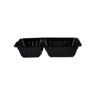 Black Base Rectangular 2 Compartment Container