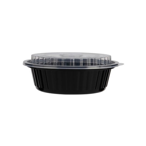 Round Black Small Bowl + Clear Lid 16oz