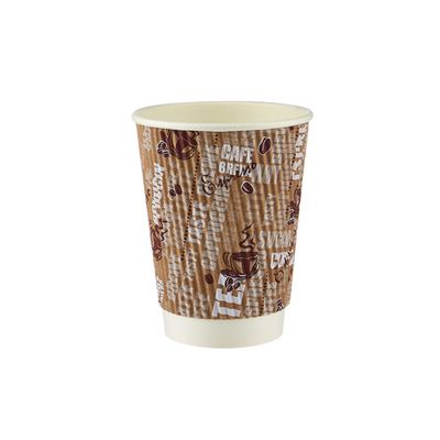 Printed Paper Ripple Wrap Corrugated Cup 12oz
