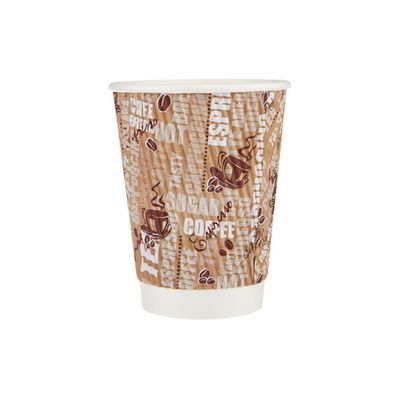 Printed Paper Ripple Wrap Corrugated Cup 16oz