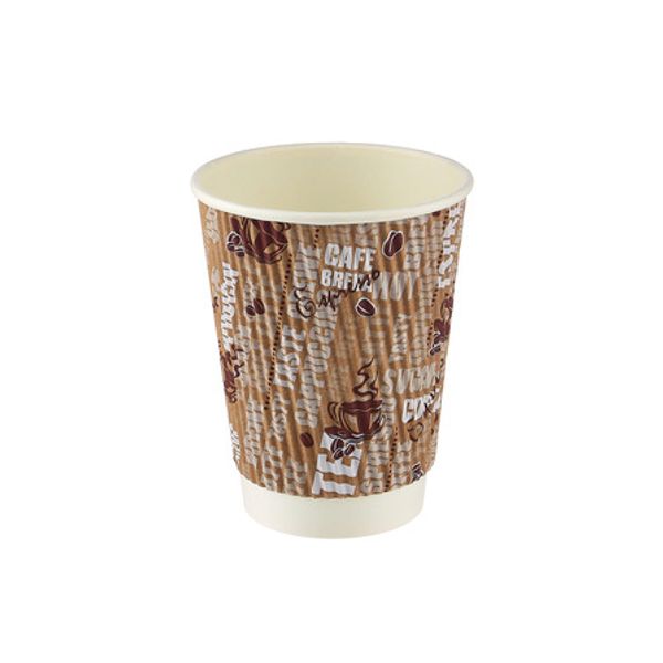 Printed Paper Ripple Wrap Corrugated Cup 12oz