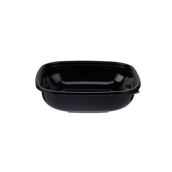 PET Black Square Bowl 32oz (7.5)