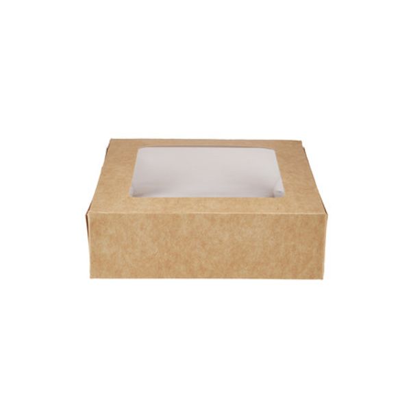 Kraft Square Salad Box+Window 105X105MM