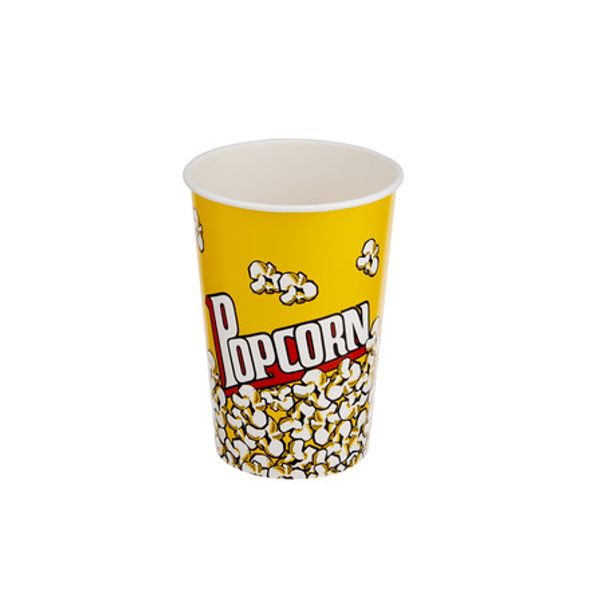 Yellow Printed Popcorn Round Tub 46oz