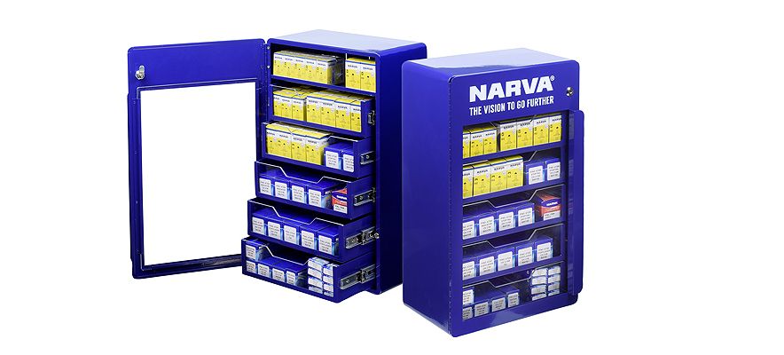 New Narva Automotive Globe Cabinet Free with qualifying Globe Pack purchase