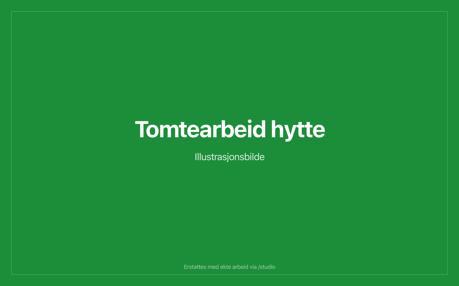 Tomtearbeid for hytte — illustrasjonsbilde