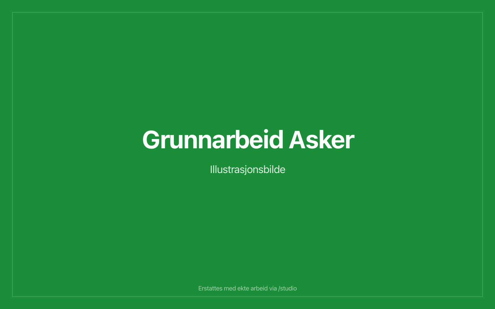 Tomtearbeid for tilbygg med ny VA i Asker — illustrasjonsbilde