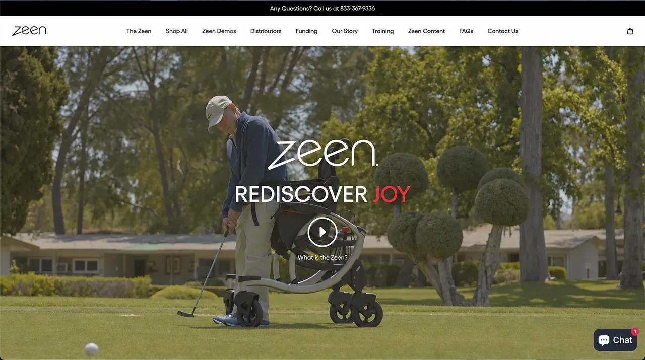 Zeen website, first screen