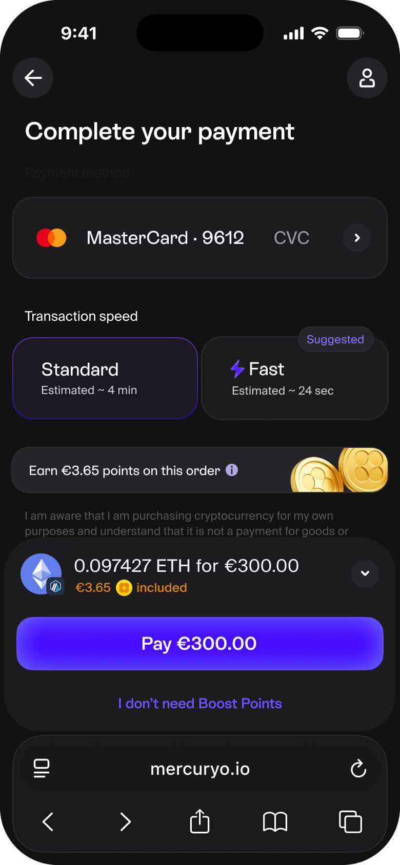 Complete payment