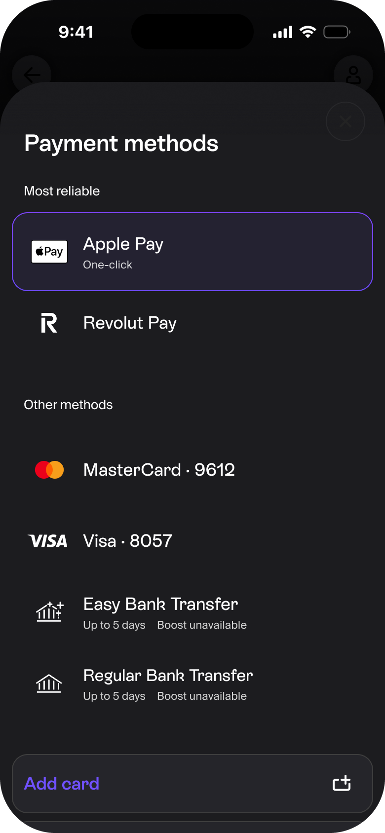 Payment methods