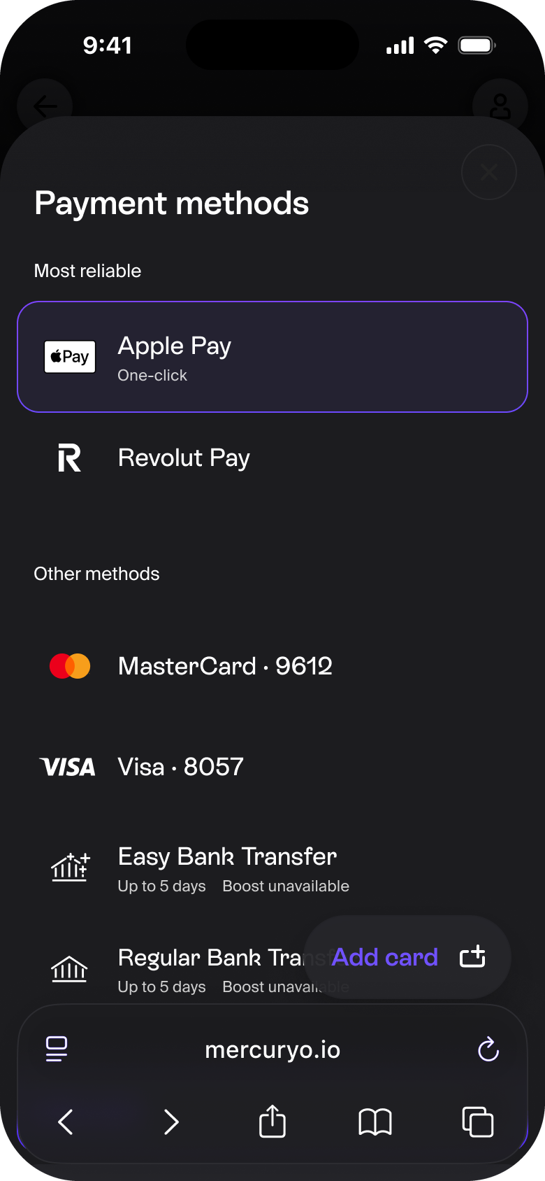 Payment methods