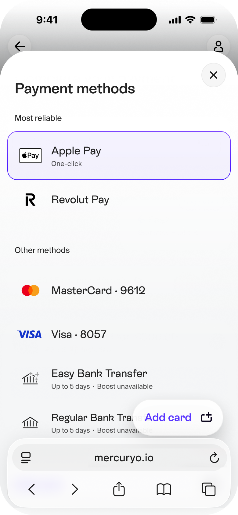 Payment methods