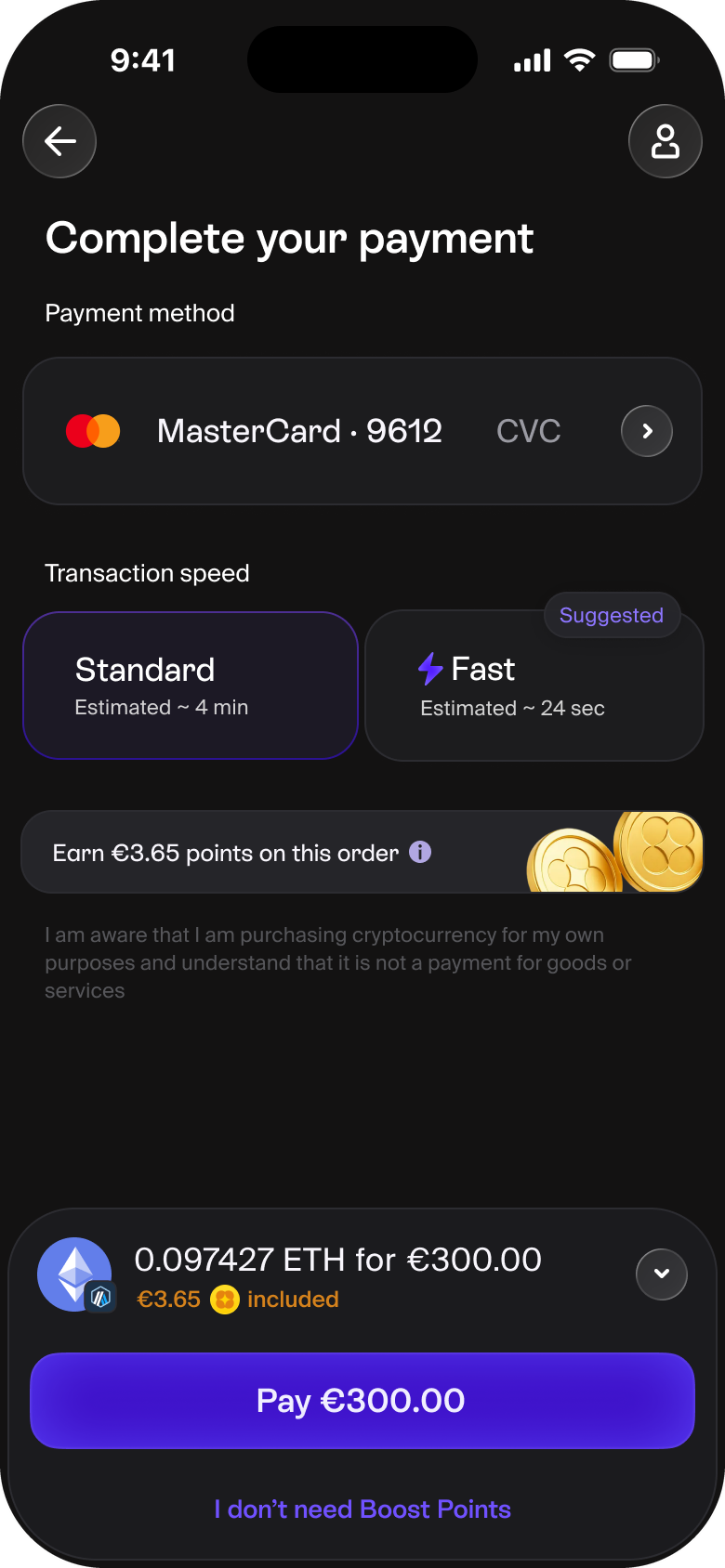 Complete payment