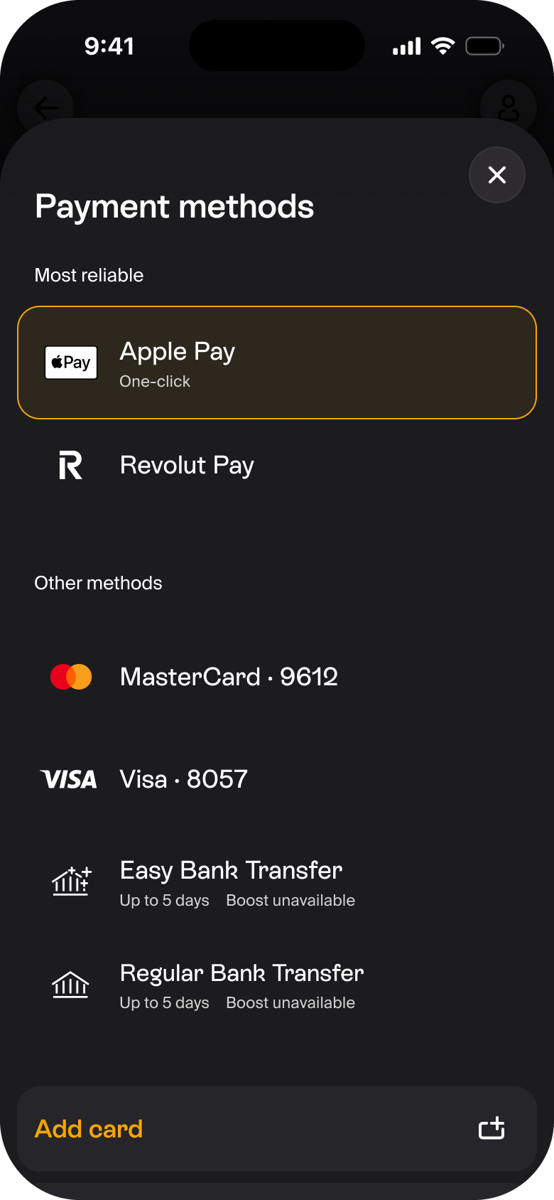Payment methods
