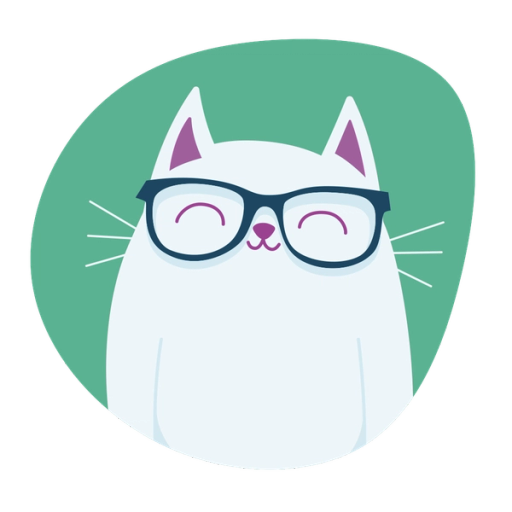 Illustration Katt med glasögon